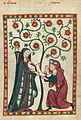 Höfische Liebe: Miniatur im Codex Manesse, fol. 342v, 1300/1340