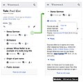 A mockup showing the proposed design for mobile wikitext talk pages.