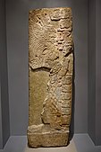 Maya wall panel depicting Ix K'an Bolon; c. 790 AD(Late Classic period); limestone, stucco and paint; from Pomona (Tabasco), Mexico) Dallas Museum of Art (Dallas, Texas, US)