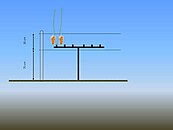 Schematische Darstellung – Kordon – zwei Spanndrähte