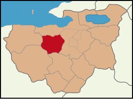 Map showing Nilüfer District in Bursa Province