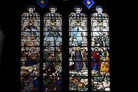 Stained glass from Bayonne Cathedral, France