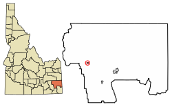 Location of Bancroft in Caribou County, Idaho.