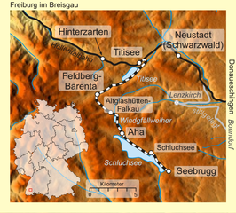 Spoorlijn Titisee - Seebrugg op de kaart