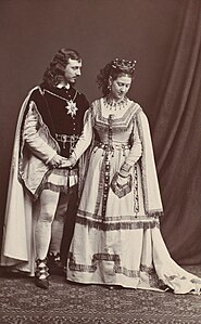 Actors from the première production of The Palace of Truth, by the London Stereoscopic and Photographic Company (restored by Adam Cuerden)