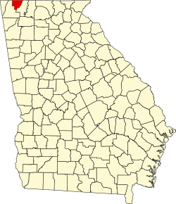 map of Georgia highlighting Catoosa County