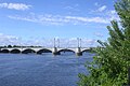 The Memorial Bridge across the Connecticut River to Springfield's Metro Center neighborhood