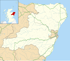 Map showing Muchalls on the east coast of Scotland