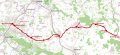 Trajectkaart Begatalbahn. In roze: opgeheven stations en baanvakken.