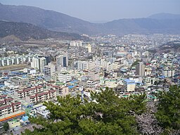 Vy över Jinhae.