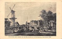 Het lossen van stro aan het Strooveer omstreeks 1840