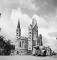 The war damaged Kaiser Wilhelm Memorial Church, Berlin, 7 July 1945