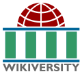 Wikiversity logo with Wikimedia colours by Jacklau96.