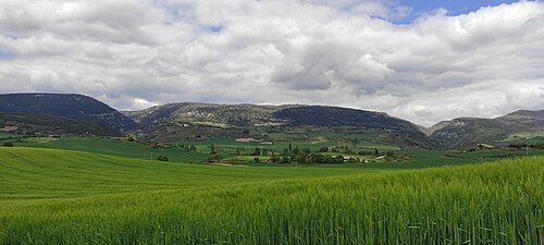 Vista desde Muez del supuesto escenario sobre el que se libró la batalla de Valdejunquera