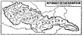 Historical map of the Czech lands within the first Czechoslovak Republic until 1928 (in 1928 Moravia and Czech Silesia were merged into one administrative unit - the Moravian-Silesian Land)