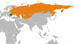 Map indicating locations of Socialist Republic of Romania and Soviet Union