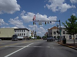 Located at the center of Urbana is a large roundabout.