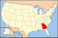 Map of the United States highlighting Georgia