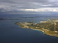 Vue aérienne de la baie.