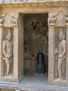 Temple entrance with lingam