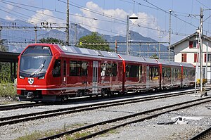 RhB ABe 4/16 3111 im Bahnhof Landquart