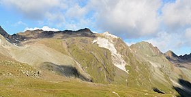 Rotenmanntörl, Rotenmannspitze, Törlkopf, Törlspitze et Schwarzachspitze (extrême droite) depuis le sud-est.