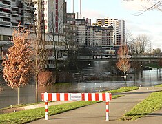 Hochwasser der Ihme am Ihmezentrum in Hannover, 7. Januar