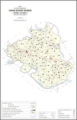 Map showing Pasan Khera (#753) in Sareni CD block