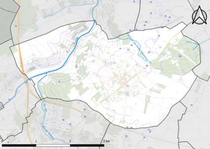 Carte montrant en couleurs le relief d'une commune