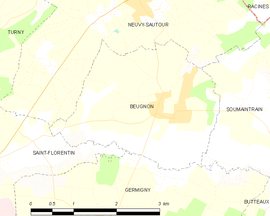 Mapa obce Beugnon