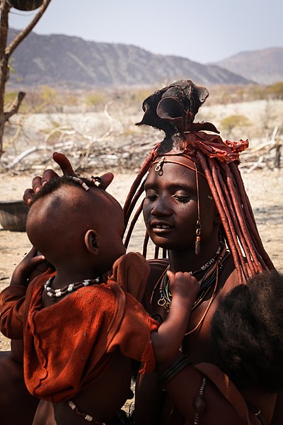 File:Mother and Son in Namibia.jpg