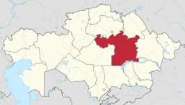 Kaart van Oblast Karaganda