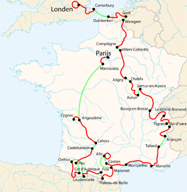 Routekaart van de Ronde van Frankrijk 2007