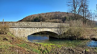 Le pont sur l'Audeux au moulin de Creuse.