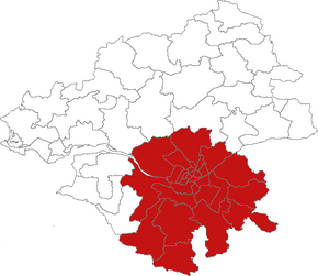 Arrondissement Nantes na mapě departementu Loire-Atlantique