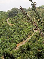 PR-438, a steep roadway, seen from Calabazas barrio, San Sebastián