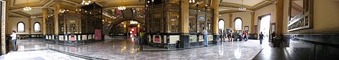 Panoramic view into the entrance hall of the Postal Palace