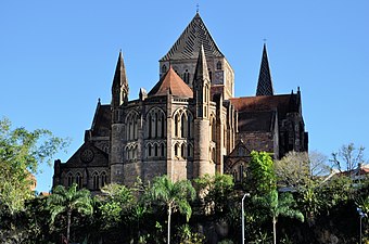 St John's Anglican Cathedral as seen from Queen St, Brisbane.