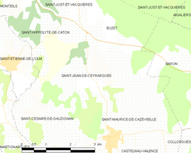 Mapa obce Saint-Jean-de-Ceyrargues