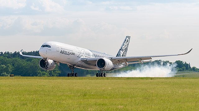 Airbus A350-941 (reg. F-WWCF, MSN 002) in Airbus promotional CFRP livery at ILA Berlin Air Show 2016.