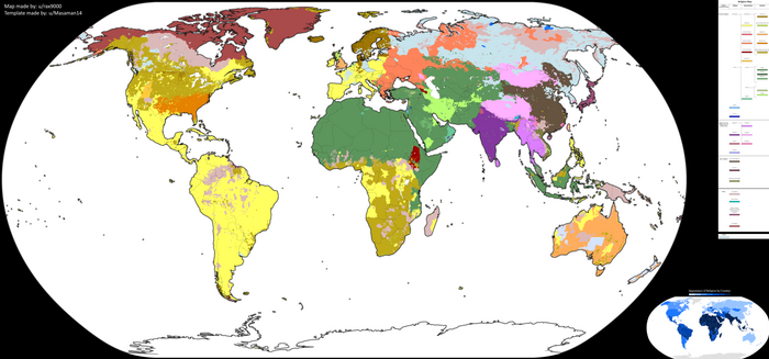 Detailed religion map of the world