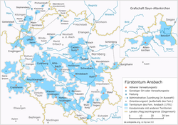 Location of Ansbacho markgrafystė