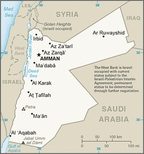 carte : Géographie de la Jordanie