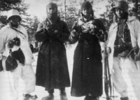 Soviet prisoners of war captured during the Winter War, with issued shinels