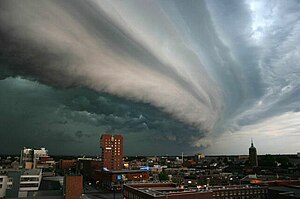 A view of clouds over Sheffield England