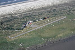 Luchtfoto van de luchthaven