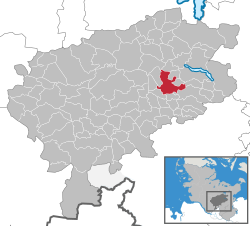 Elhelyezkedése Schleswig-Holstein térképén