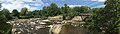 A panorama of the park from the western side of the river