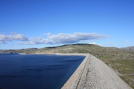 Barrage de Storvassdammen, part de l'aménagement de Ulla-Førre.