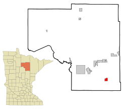 Location of the city of Warba within Itasca County, Minnesota